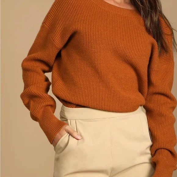 Lulu’s - Rust Brown reversible sweater - Picture 6 of 7